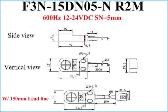 Cảm biến vị trí cảm ứng 4mm Cảm biến đầu dò kim loại cảm ứng 12-24VDC
